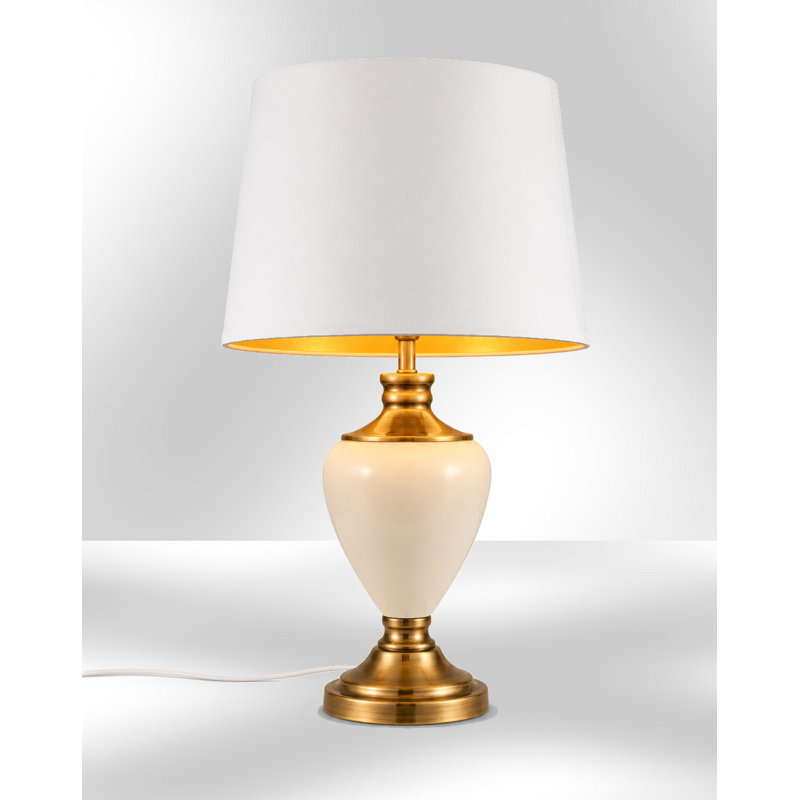Bostrom 57Cm Classic Table Lamp, White, Cream Antique