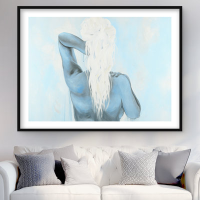 Dreamy Woman - White Bedroom Framed Matted Print for Decor