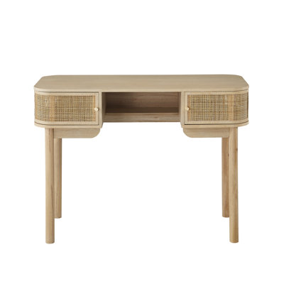 Bureau en bois et rotin 2 portes Buariki