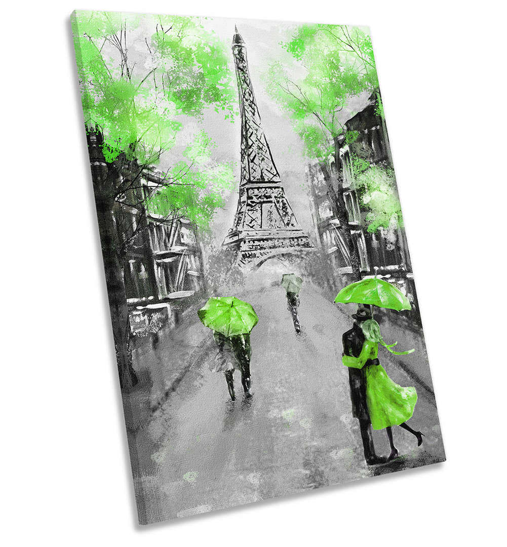 Eiffel Tower Paris Floral - Wrapped Canvas Painting