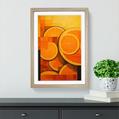 Sliced Orange - Single Picture Frame Print on Wood