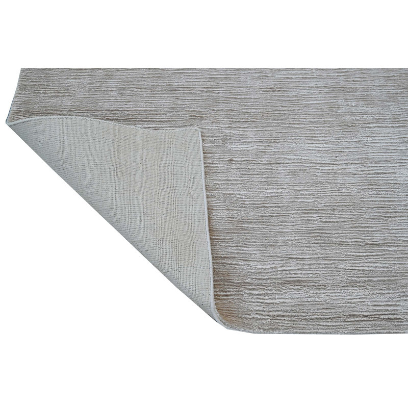 Tapis beige clair de haute qualité noué à la main, Rectangle 6 pi x 9 pi