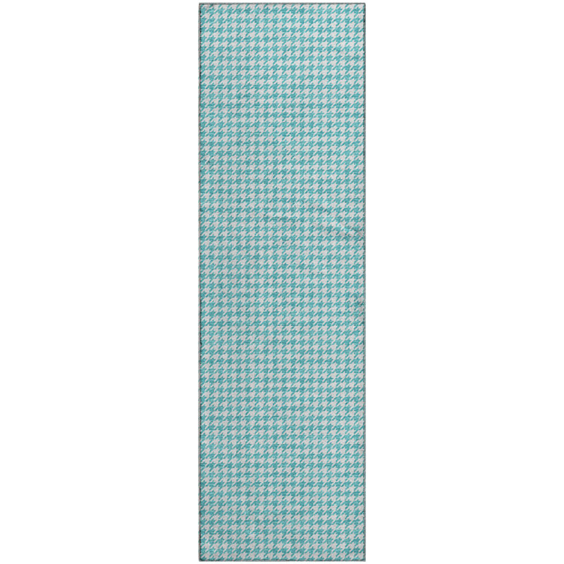 Premium Machine Washable Paullette AMF137 Aqua Rug, Runner 2'3" x 7'6"