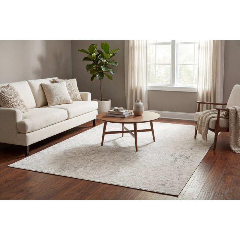 Tapis ivoire / beige Tyngsborough, Rectangle 3 pi 11 po x 5 pi 7 po