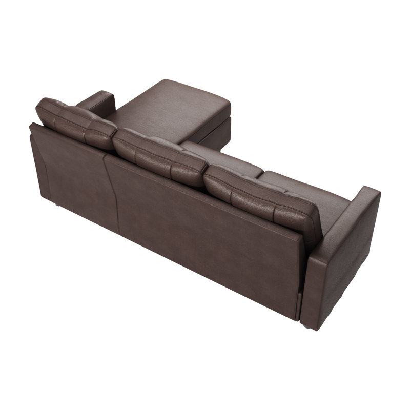 L-Shaped Reversible Sectional Upholstered Sofa Couch