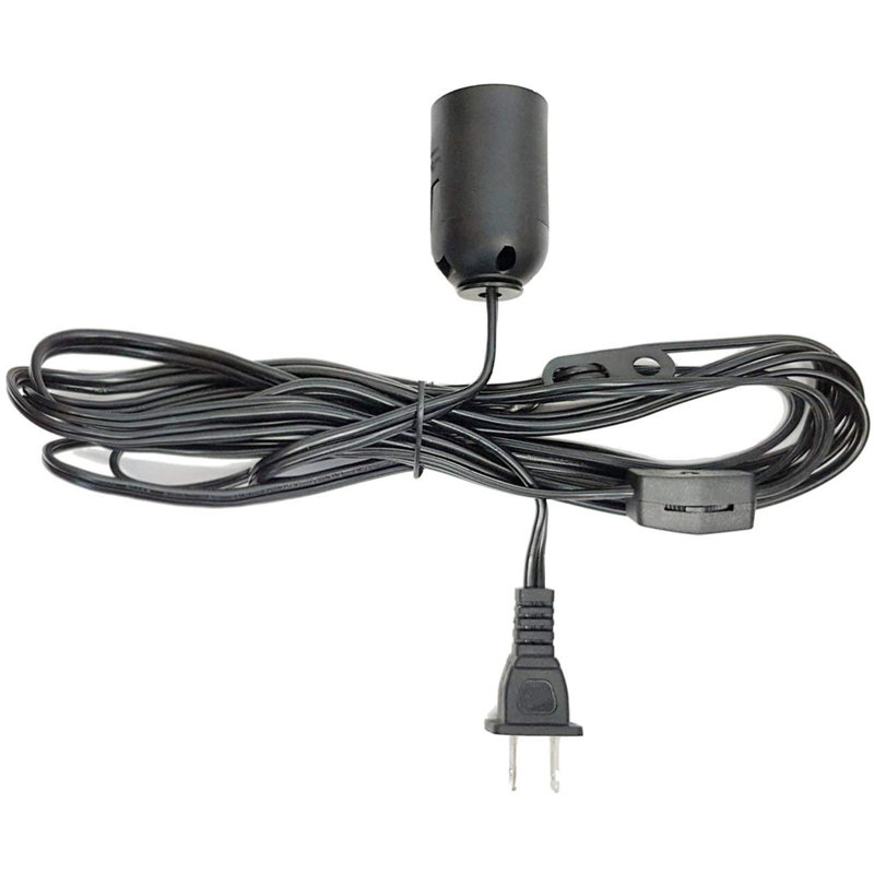 Douille de luminaire suspendu 12 pi E27 avec rallonge noir