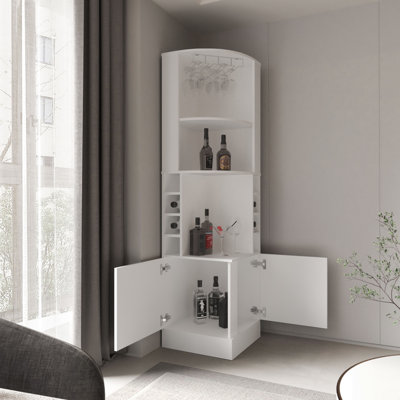 Porte d'armoire de rangement en verre avec portes en verre et coin blanc pour le salon, la porte d'entrée, le couloir et la salle de bain