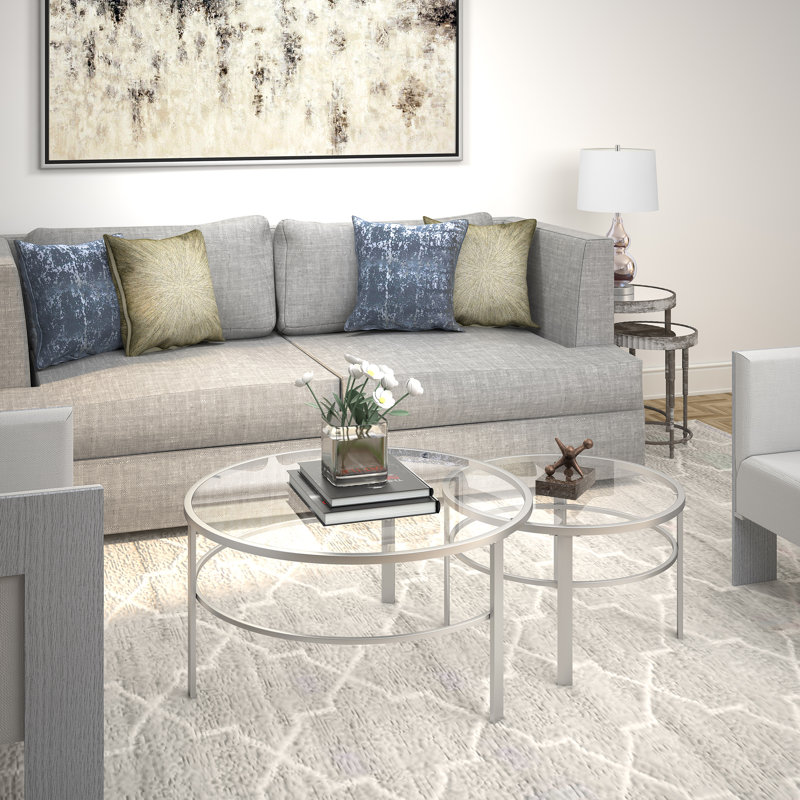 Four Leg Coffee Table, Nickel