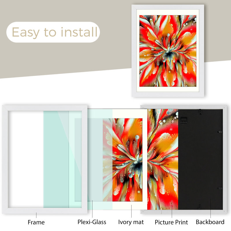 White Picture Frame - Set of 4 with Mat