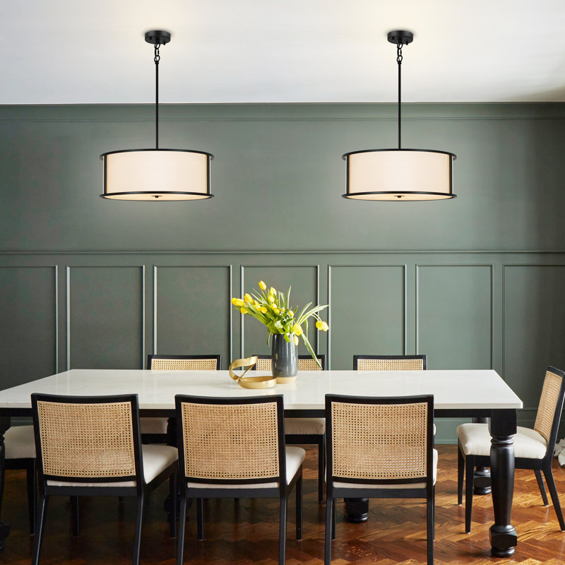 Luminaire suspendu cylindrique à 4 lumières