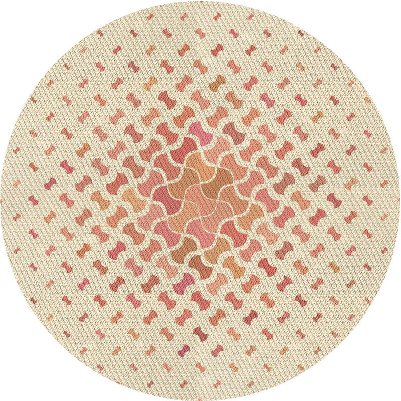 Geometric Indoor Rug, Round 4'