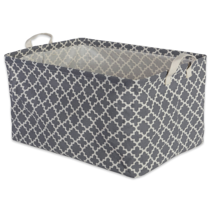 Sedgwick Fabric Laundry Hamper with Handles, Gray, Medium (8.5" H x 13" W x 10.5" D)