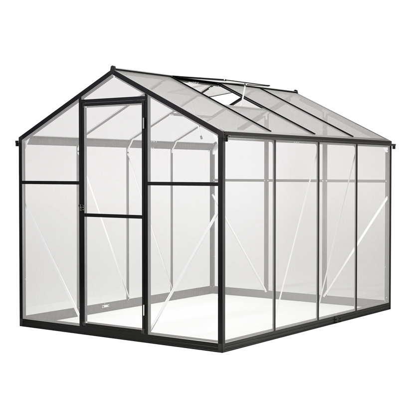 Serre de 6 pi x 8 pi - Panneaux en polycarbonate et porte sécurisée pour la ventilation dans la cour arrière