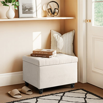 Entryway Storage Ottoman, Multipurpose Foot Rest Sofa Stool