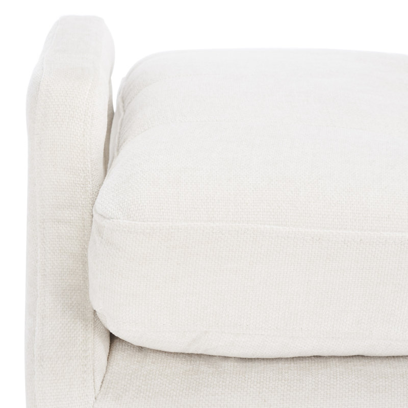 Corey-Taylor 100% Polyester Upholstered Bench, Light Grey