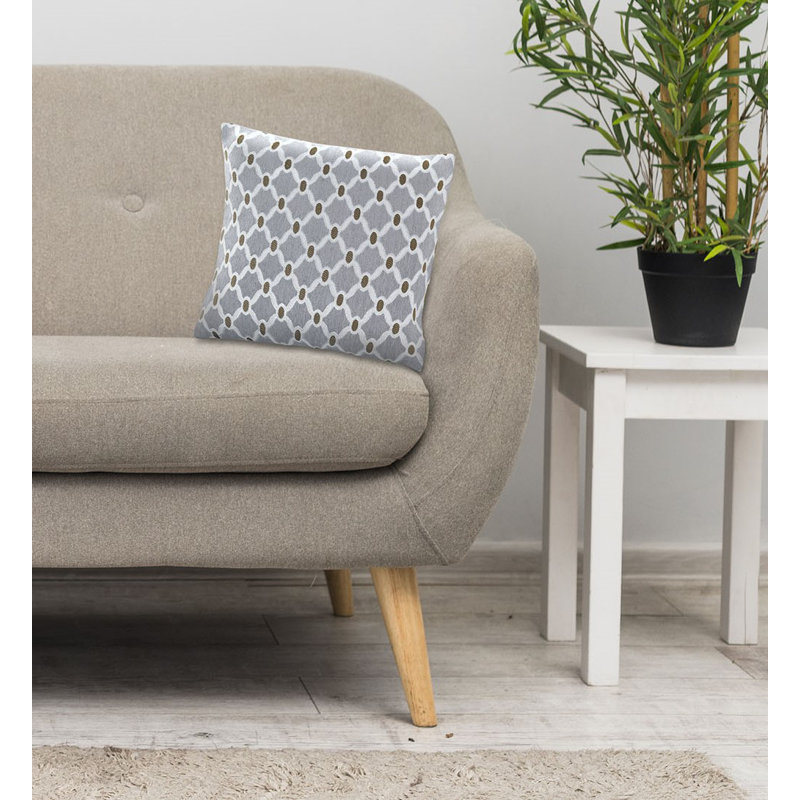 Beauville Berkeley Geometric Cushion Cover, Silver, 55 x 55cm, No Insert