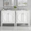Ensemble de meuble-lavabo 60 po avec lavabo double, lavabo en céramique, portes à fermeture en douceur avec tablette, tiroir de rangement-855377685