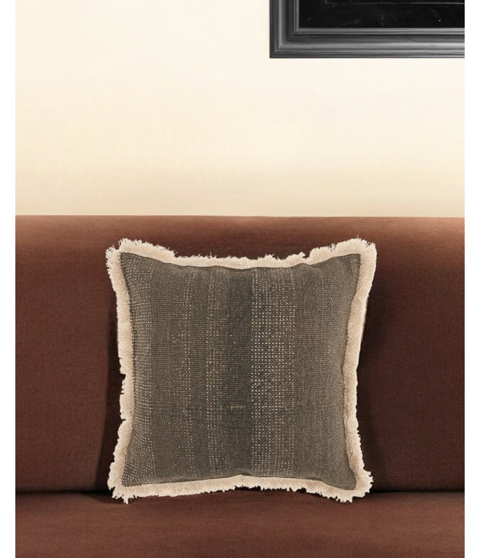 AS301-018018 Textured Cotton Charcoal Accent Throw Pillow, Turquoise