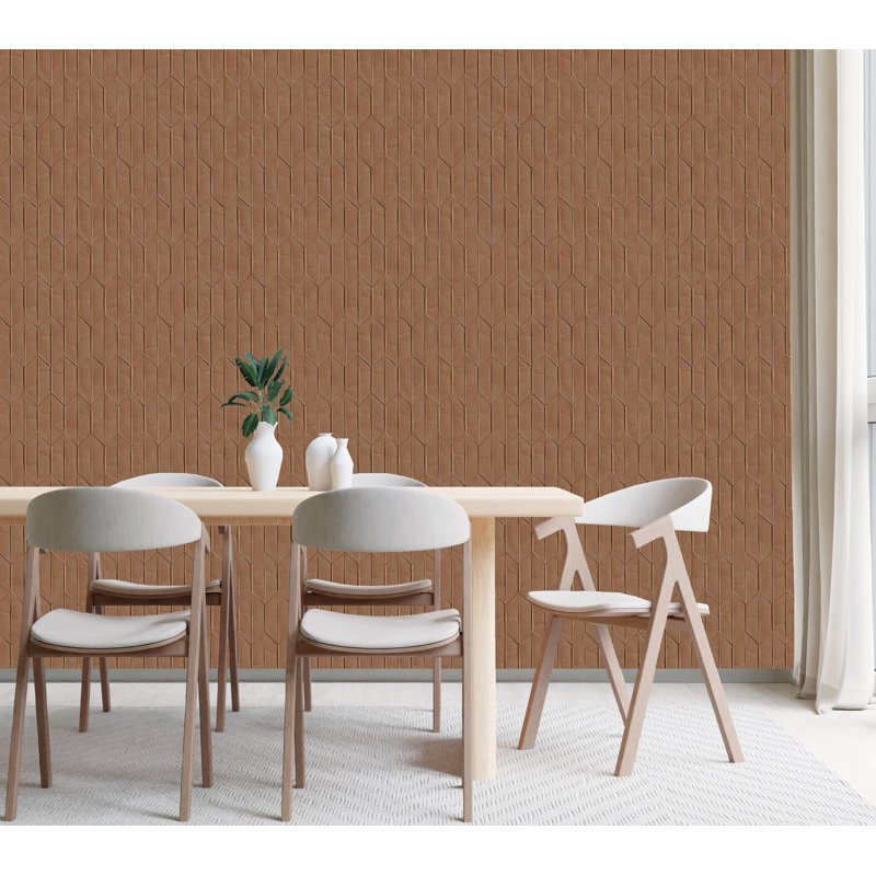 Rouleau de papier peint géométrique L 33 pi x l 21 po Solvig, Brun