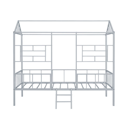 Lit mezzanine simple en métal avec design maison