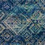 Tapis bleu et bleu sarcelle tissé à plat à motif abstrait Emanuel -1250019245