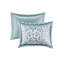 Édredon - très grand / argent. Médaillon. Rembourrage. 8 pièces. Jupe de lit et coussins décoratifs pour un très grand tissage texturé. . Édredon, taies décoratives, oreillers européens,-121159159-121159163