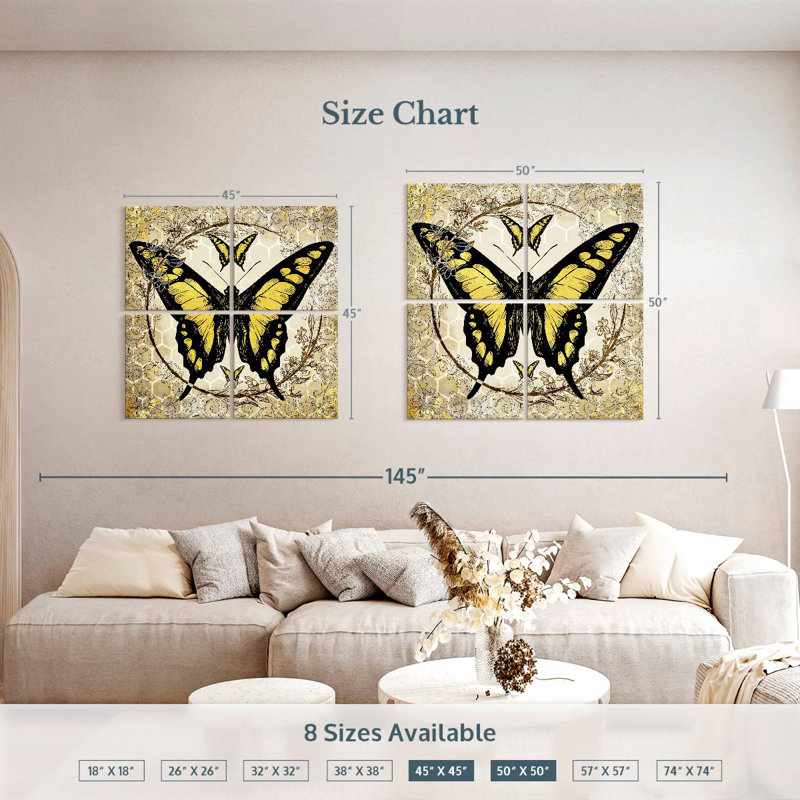 Brampt Honey Bee Butterfly II, 50" H x 50" W