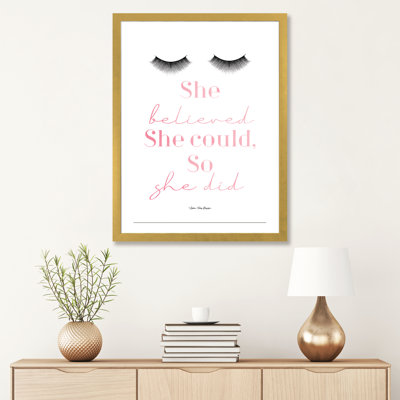 She Believed - reproduction d'art textuel