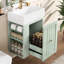 Meuble-lavabo de 20 pouces avec lavabo intégré en céramique, armoire et tiroir pour lavabo d'invités, tablette latérale ouverte
