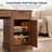 Dark Walnut Farmhouse Combo Desk – 55” Multi-Storage Workstation For Home Office & Study-970856075
