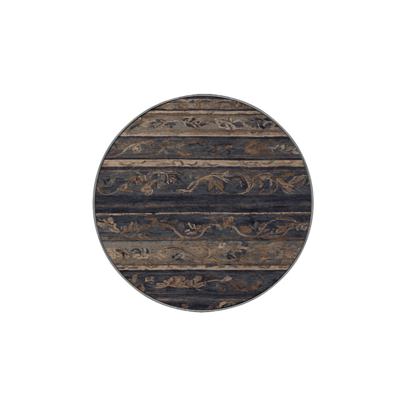 Tapis mauve soyeux et moelleux, Rond 3 pi