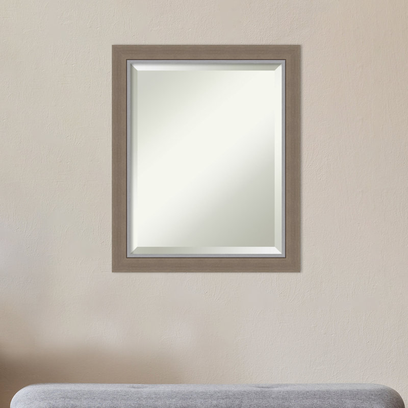 Narrow Beveled Bathroom Wall Mirror, 23.25" x 19.25"