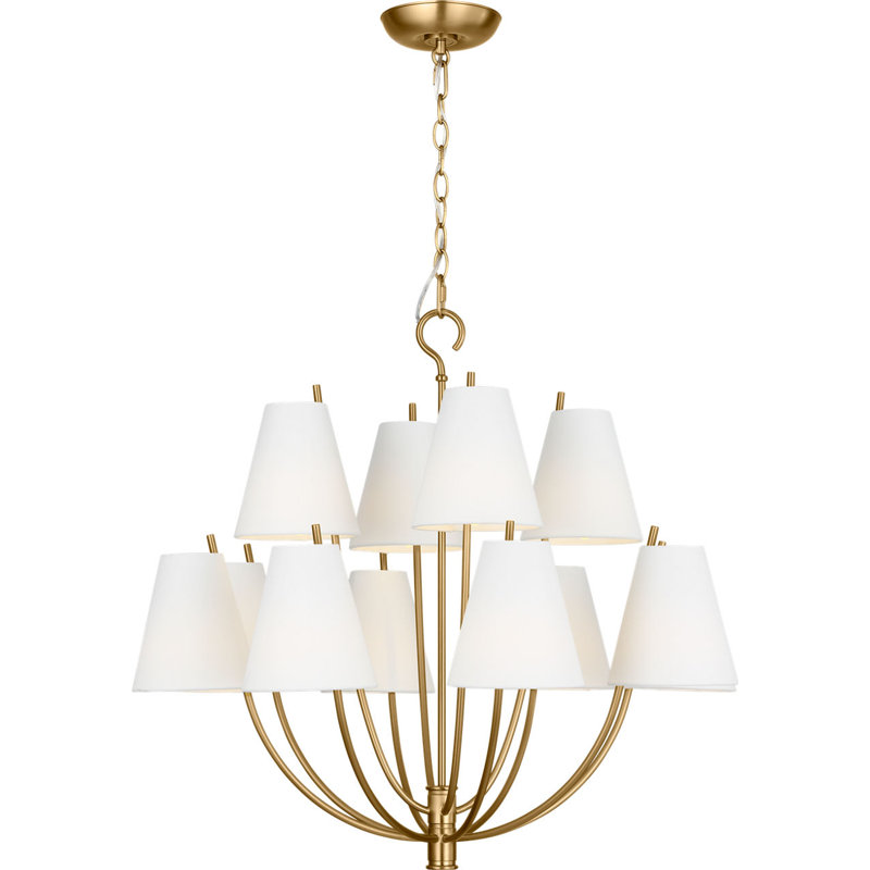Marina Chandelier, Burnished Brass, 116.63" H x 30" W  x 30" D