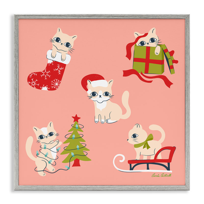 Art giclée de fêtes mignonnes par Carrie Cantwell, Estampe numérique Farmhouse, H 17 po x l 17 po