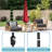 9FT Outdoor Patio Umbrella, Push Button Tilt & Crank, for Garden Pool Backyard, Red-2000720829-2000720816