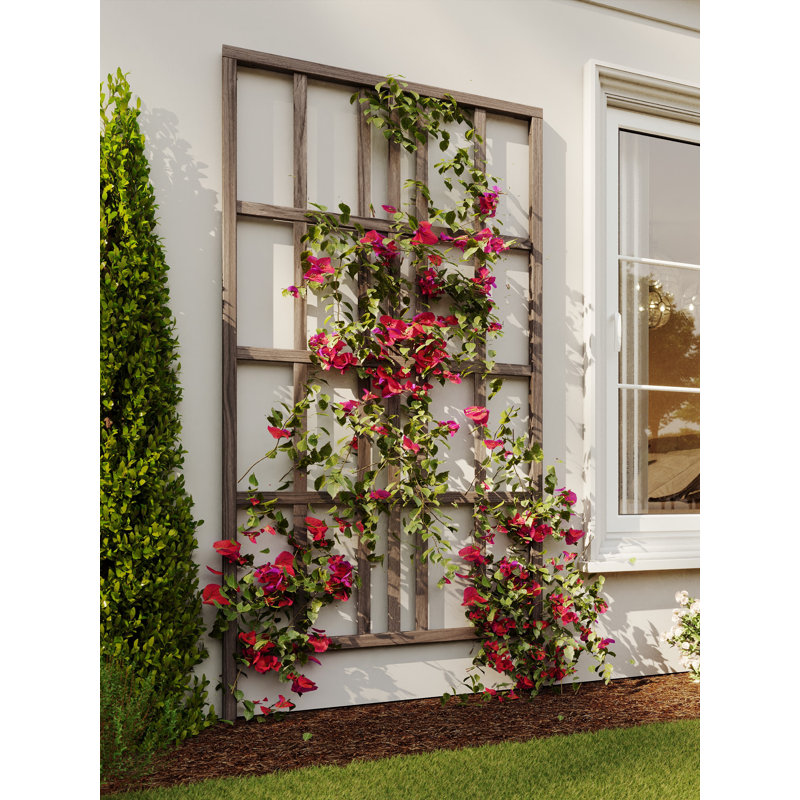 Urbana 39" L X 77" H Modern Vinyl Trellis, Espresso Brown
