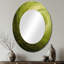 Green Orbit Spiral I - Miroir décoratif ovale abstrait sur métal-1420896962