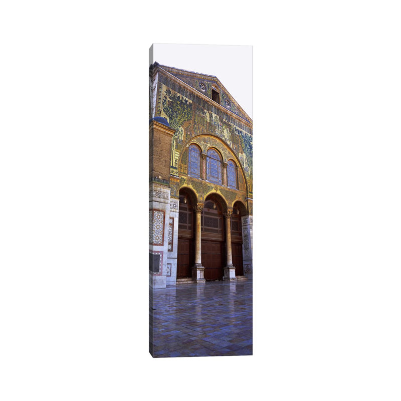 Mosaic Facade Of A Mosque, Umayyad Mosque, Damascus, Syria by Panoramic Images - Wrapped Canvas Panoramic Print