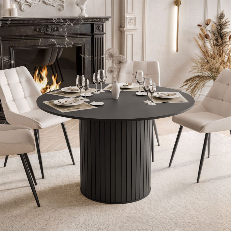 Round Dining Table, Black
