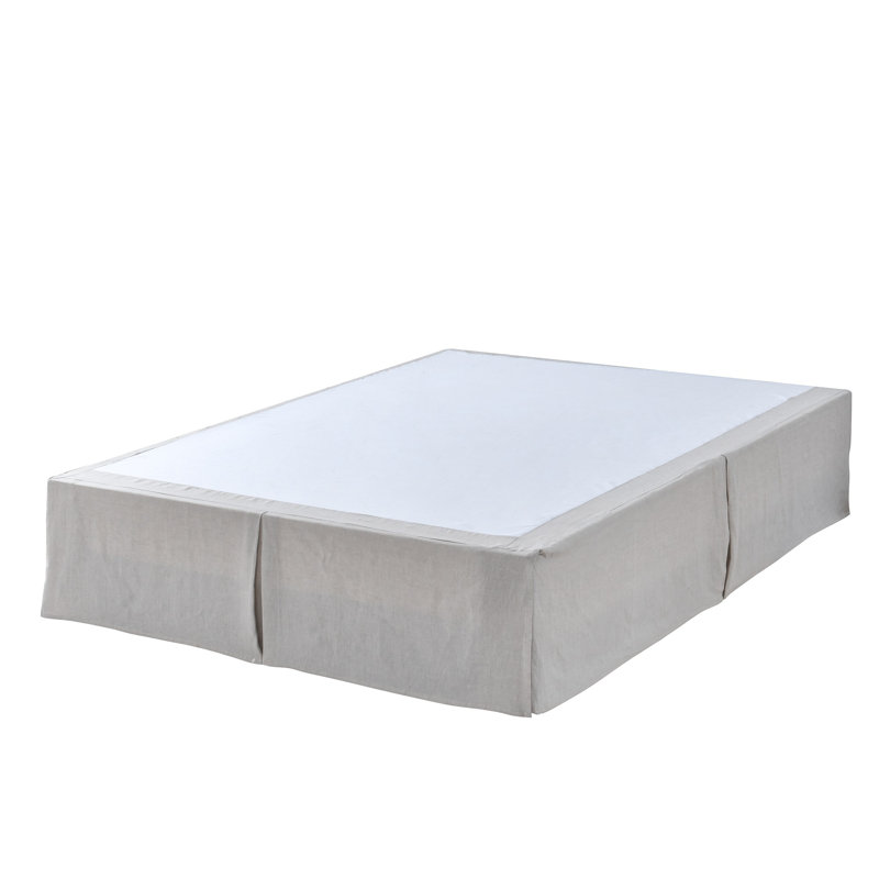 Jupe de lit en lin sur mesure 16 po, Très grand, Naturel