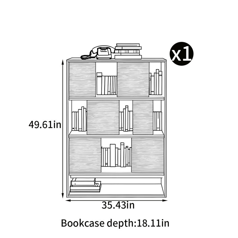 Bibliothèque simple de style moderne, Brun
