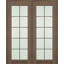 Porte française double pré-suspendue en bois manufacturé et en verre givré Avon 10 Lite-465014612-465014598-465014592