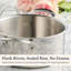 Vanderpump By Anolon Tri-Ply Clad Stainless Saucepot with Lid and Steamer Insert, 3-Quart, Stainless Steel