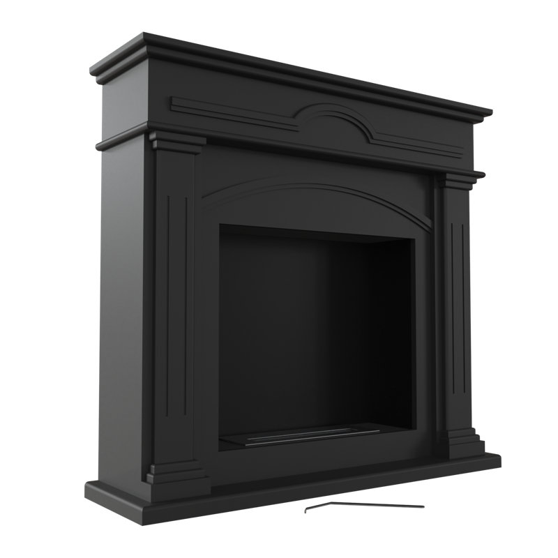 37.8'' W Bio-Ethanol Fireplace, Black