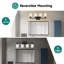 Appliques de meuble-lavabo à 4 lumières noir mat, appliques à DEL en verre bullé cristal à intensité variable 5 couleurs (blanc doux / blanc chaud / naturel / lumière du jour / blanc froid) pour la salle de bain, le couloir et le salon