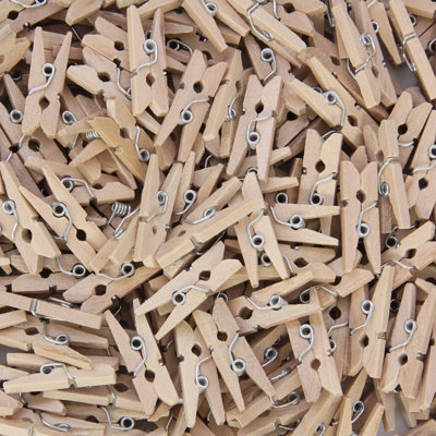 Creativity Street® Mini Spring Clothespins, Natural, 1", 250 Per Pack, 2 Packs