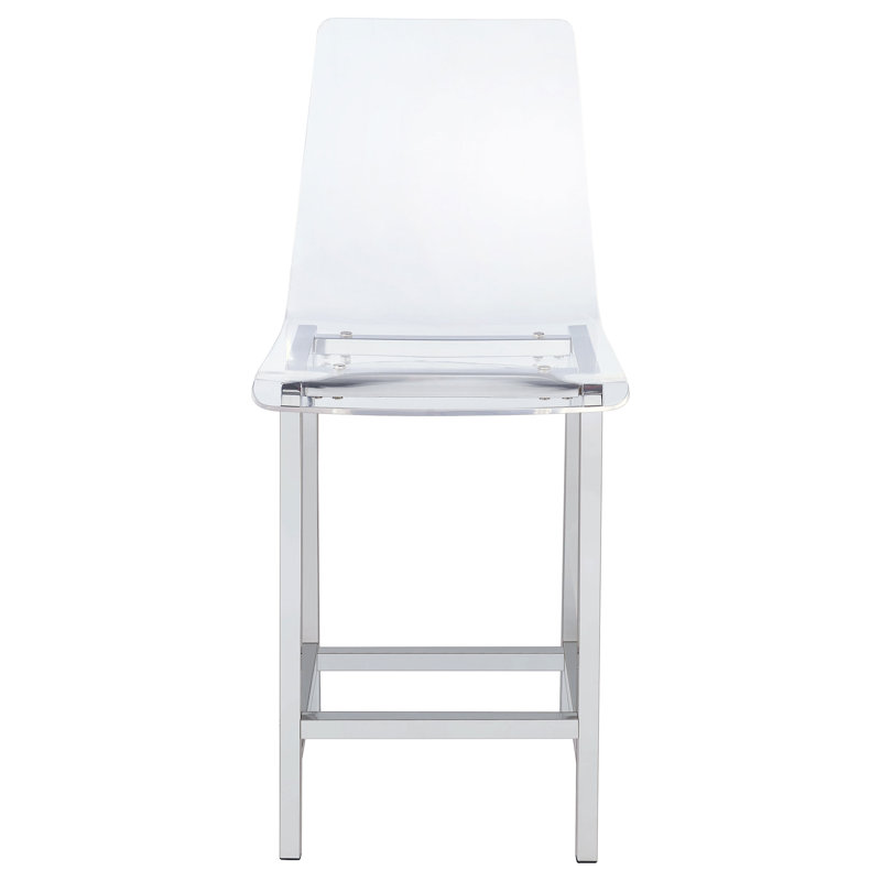 Tabouret de bar et de comptoir Anca, Transparent, Tabouret de comptoir (assise de 24 po de hauteur)