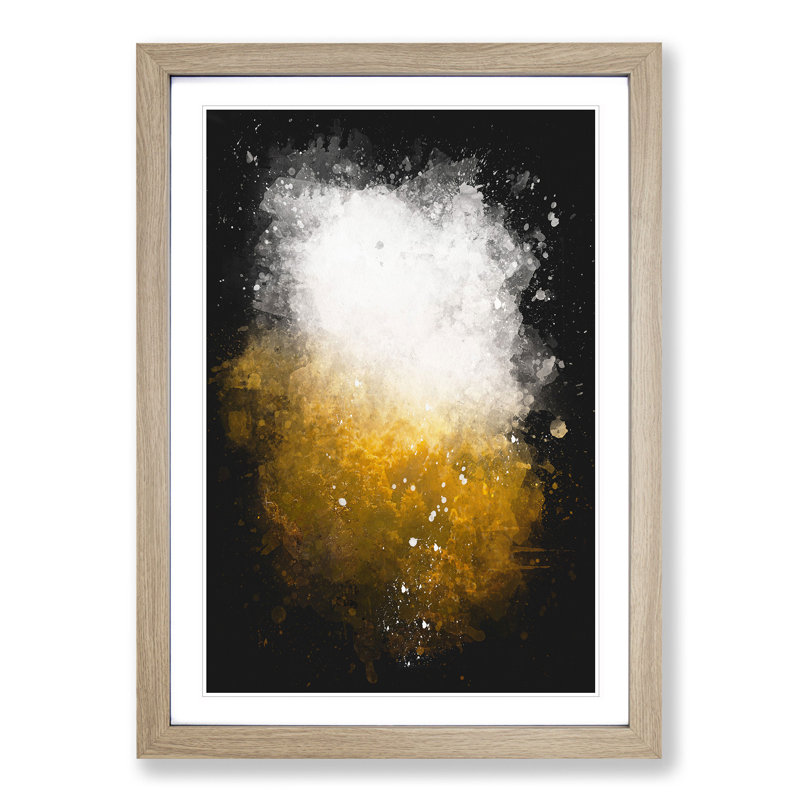 Golden Sun over the Forest - Framed Print, 87cm H x 62cm W x 2cm D, Oak Framed