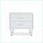 Table de chevet rectangulaire en bois avec 2 tiroirs Pieds chromés - Rangement peu encombrant pour la chambre à coucher