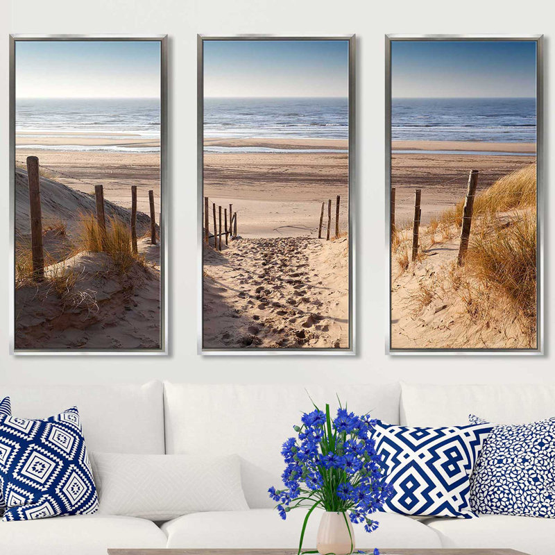« Path to Ocean », ensemble de 3 reproductions d’art sur toile, H 41,5 po x l 64,5 po x P 2 po